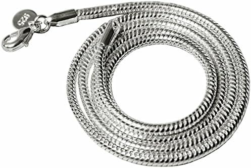 3mm thick solid sterling silver plated 925 stamped Italian round link SNAKE CHAIN necklace with lobster claw clasp fits Pandora, Troll &amp; camilia charms (20)