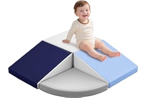 SUMBABABY Schaumstoff Bausteine Kinder Klettern Indoor: 4 Softbausteine Riesenbausteine Spielbausteine - Weiche Bausteine Baby Montessori Großbausteine Kletterspielzeug Outdoor Doppelrampen Rampe-Set