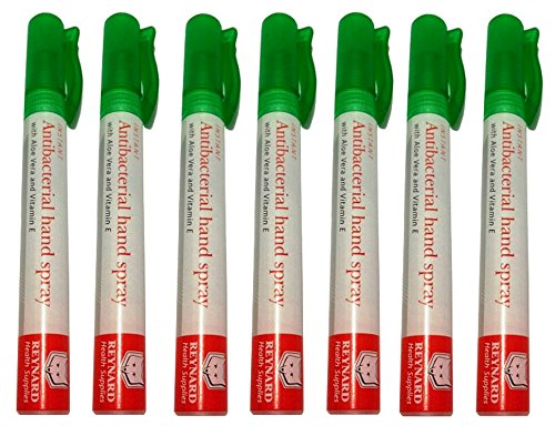Reynard Antibacterial Hand Sanitizing & surface Spray pens - 7 x 10ml (Seven Pack) with Aloe Vera , vitamin E travel purse size.