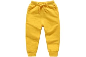 DCUTERQ Pantaloni Bambino Elastico in Vita Pantaloni Lunghi in Cotone per Ragazzi Ragazze Pantaloni da Jogging Sportivi in Tinta Unita 1-8 Anni