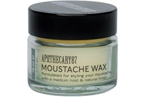 Apothecary 87 Moustache Wax | Premium Formulation With Plant Extracts | Natural Finish, Medium Hold, Medium Weight | Moustache Styling Wax | 15ml
