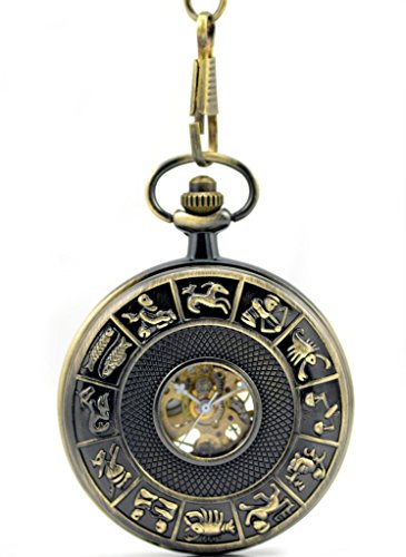 Unendlich U 12 Sternbild/Konstellation Retro Handaufzug Mechanische Taschenuhr Skelett Kettenuhr Pullover Halskette Bronze