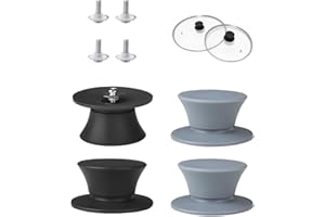 DAZZLUXE 4 Tappi in Silicone, Perle Con Coperchio, Maniglie Anti-Scottatura e Antiscivolo, Accessori di Ricambio per Bottoni del Coperchio della Pentola