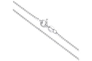 SA CHAINS 1mm thick solid sterling silver 925 Italian DIAMOND CUT BALL bead link chain necklace chocker bracelet anklet with spring ring clasp