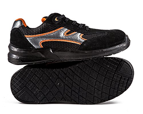 Männer Sicherheitsschuhe leicht Stahlkappe Arbeitsschuhe knöchelhoch Wanderschuhe 5552 Black Hammer - 6