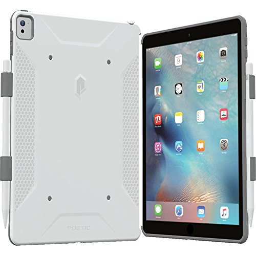 Preisvergleich Produktbild iPad Pro 9,7 Schutzhülle Poetic QuarterBack [Ecken und Kantenschutz][Austauschbare Rückseite][Doppelter Schutz] - Stylische, robuste PC+TPU Hülle für Apple iPad Pro 9,7 with pencil holder and Apple Smart Keyboard Weiß / Grau (3 Jahre Herstellergewährleistung von Poetic)