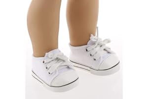 OBELUNRP Scarpe da bambola da 1 reair bianca casual skateboarding calzature per bambini da 18 pollici giocattoli per bambini, mini bambola