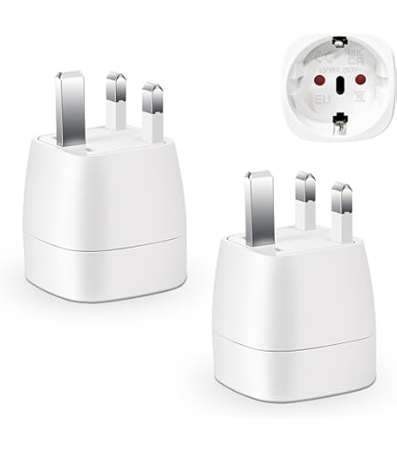 Negro Incutex 2X Adaptadores De Viaje Para UK GB Inglaterra Tipo C