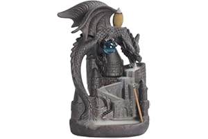 Gelory Dragon Backflow Incense Burner, Ceramic Incense Burner, Waterfall Incense Holder for Home Office Yoga Decoration Gift with Incense Cones, Incense Sticks, Pad, Tweezers (1)