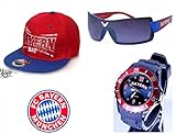 TV-24 1 x FC Bayern Bierdeckel+Bayern Armbanduhr + Bayern CAPI + Bayern Sonnenbrille Set2