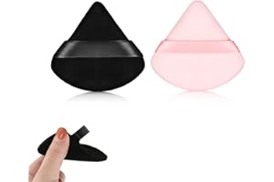 FAMIDIQGO 2 sztuki trójkątnego pudru do makijażu, puszysta gąbka do pudru, miękka gąbka trójkątna, aksamitna gąbka do makijażu, sucha, mokra gąbka
