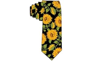 Aczyqws Men's Sunflower Business Tie Slim 8cm Wide for Weddings and Formal Events