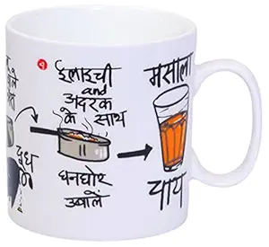 Clay Craft - Masala Chai, Coffee / Milk Mug, 390ml/8.4cm (1 Piece, Bone China)