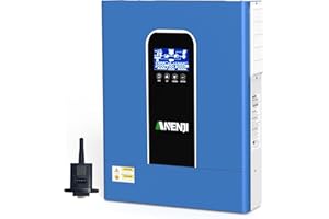 Aninerel Inverter ibrido da 11000 W, 48 V, funziona senza batteria, funzione parallela, max PV 500 Vdc inverter sinus puro 230 V con regolatore di carica solare MPPT da 120 A, per batterie al litio