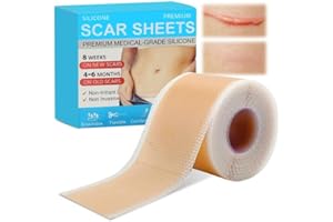 QULLMARTLE Silicone Scar Sheets 4cm x 150cm, Scar Removal Tape, Silicone Tape for Face & Body, Scar Removal Sheets Works on Old & New Scars, Helps Smooth & Improve Scars, Fades Scars Naturally