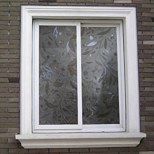 Zindoo 3D ohne Klebstoff Fensterfolie Dekorfolie Sichtschutzfolie Statische Folie für Heim Kueche Buero 45*200CM - 3