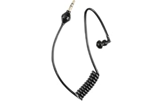 Bobury Unique de 3,5 mm d'écoute écouteurs spiralés Câbles Fonction Mono Oreillette en Casque Intra-Auriculaires stéréo Uniquement pour l'écoute