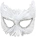Price comparison product image Fancy Masquerade Ball Venetian Party White Bird Feather Disguise Eye Mask Uk