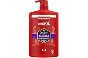 Old Spice Rockstar Shampooing multi-usages 3 en 1 pour cheveux, visage et corps, 1000 ml, fraîcheur longue durée, parfum de qualité parfumée, nettoyage en profondeur