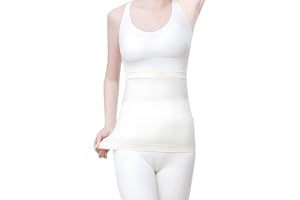 ECEOTHSY Cinturón Térmico De Lana 100% Algodón Para La Espalda, Riñones Y Caderas Para Hombres Y Mujeres - 87% De Materiales Naturales, Color Crema, Ideal Para Deportes, Trabajo O Paseos, Calentador De Espalda