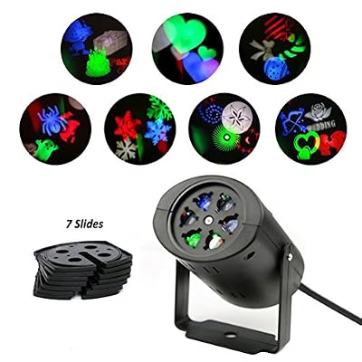 Coolkey Rotation RGB Intérieur Atmosphère Lumières, Multicolore avec 7PCS Lentille de motif commutable pour Saint-Valentin, Fête, Anniversaire, Mariage, Chambre d'enfants, Décoration de Maison