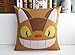 Cartoon Japanese Style Miyazaki Hayao Totoro Series Gift Soft Cotton Blend Linen Throw Pillow Case Decor Cushion Covers Square 18x18 Inch 45x45cm (Yellow)
