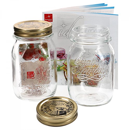 2er Set Einmachglas Original Quattro Stagioni 0,5L incl. Bormioli Rezeptheft