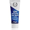 CSC ZN Sunblock Zinc Oxide Cream - SPF 50+ Broad Spectrum Sports Sunscreen (cricket, football, swimming, jogging, cycling, biking), Sweat & Water Resistant, Paraben Sulphate Free, 75g