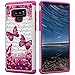 Produktbild Galaxy Note 9 Handyhülle, Samsung Galaxy Note 9 Schutzhülle, LolStore Glitzer Handy Tasche Schmetterling Muster Bumper Case [Soft TPU + Hart PC] mit Kristallstein Stoßfest Schutztasche für Samsung Galaxy Note 9 6,4 Zoll
