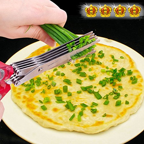 Edealing 1 PCS New Stainless Steel Scallion Frühlingszwiebel Gemüse Shredder Hobel Cutter 5 scharfen Klingen - 3