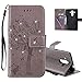 Produktbild COTDINFOR Huawei Mate 10 Pro Hülle für Mädchen Elegant Retro Premium PU Lederhülle Handy Tasche mit Magnet Standfunktion Schutz Etui für Huawei Mate 10 Pro Gray Wishing Tree with Diamond KT.