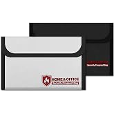 2 x Fireproof Document Bags 8.1 x 5 Inches Waterproof and Fireproof Document Bags for Documents, Money, Passport, Bank Files