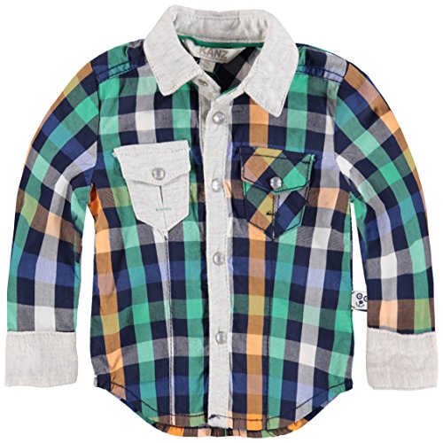 Kanz Baby Boys Hemd 1/1 Arm Checkered Polo Long Sleeve Shirt, Multicoloured (y/d Check Multicolored 0002), 6-9 Months