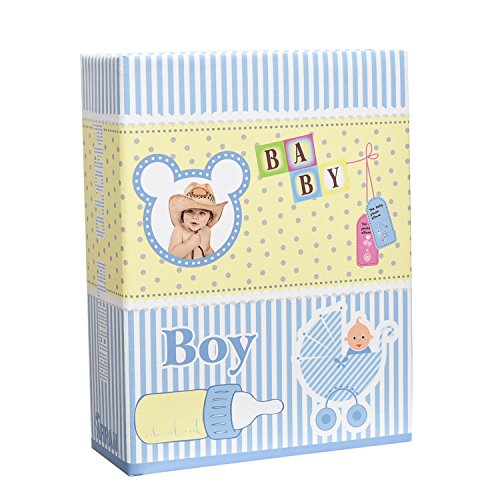 Arpan Small 6x4 Baby Boy Blue Photo Album Slip in Case Storage Album for 100 Photos - Ideal Gift