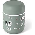 monbento - Kids Small Insulated Container MB Capsule Raccoon - Leakproof and Insulated - Small Lunch Box Keeps Food Hot/Cold up to 5 Hours - BPA Free - Food Grade Safe - Green