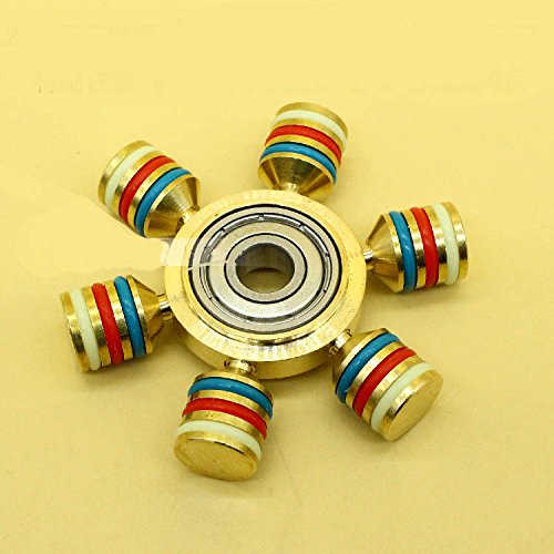 Sunnytech Fidget Spinner Toy EDC Brass Hand Spinner DIY Puzzels for Anxiety Autism Boredom HS03