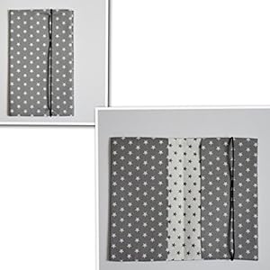 Windeltasche Wickeltasche Sterne grau weiß Mädchen Jungen (Geburtsgeschenk Mamageschenk)