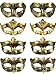 Produktbild 8 Stück Vintage Antiquität Masken Maskerade Karneval Maske (Gold)
