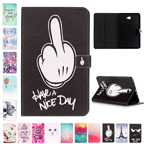 Samsung Tab A6 10.1 Hülle, Z-Newell Ultra Thin PU Leder Tasche Bookstyle Hülle Flip Case Wallet Cover mit Standfunktion Karteneinschub und Magnetverschluß für Samsung Galaxy Tab A 10.1 2016 (SM-T580 SM-T585), Stylus enthalten (Design 20)