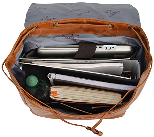 Gusti Leder studio „Jaime“ Rucksack Lederrucksack Cityrucksack mit wasserfestem Innenfutter Laptoprucksack 14″ für Outdoor Laptop Rucksack Bordtasche Allrounder Büffelleder Vintage Braun 2M21-20-1wp - 4