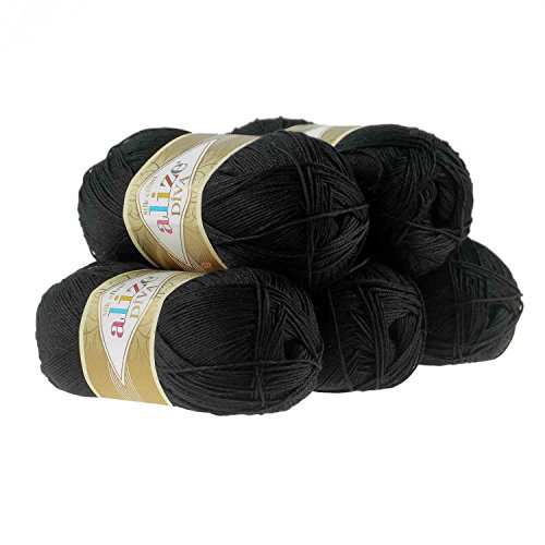 Strickgarn ALIZE DIVA – 100g, Farbe 60 schwarz - 2