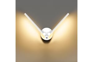 KAWELL 10W Moderno LED Luz da Parete con Interruttore Interior Apliques de Pared LED Bañadores de Pared con Brazos de Lámpara Giratorios de 300° para Dormitorio Salón Fondo Pared Pasillo Escalera