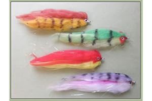 TROUTFLIESUK Pike Fishing flies,4 Trout Imitations, Perch, Rainbow, Jack & Firebird Size 2/0, Pike Fly Fishing