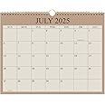 Calendar 2025 - Wall Calendar from January 2025 - June 2026, 18 Months Calendar with Premium Paper, Twin-Wire Binding & Hanging Hook, 8.5" x 11", Beige
