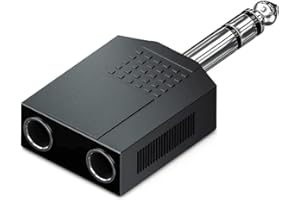 CABLEPELADO Adaptador de Audio Estéreo | Splitter 1x 6,3mm a 2X 6,3mm | Duplicador Audio 6.35 mm | Apto para Auriculares, Micrófono, Amplificador | PVC