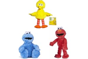 TOPTOYS2U BARGAIN BUNDLES Plaza Sésamo – 42 cm Elmo & Cookie Monster & 51 cm Big Bird Plush Set Soft Gift Quality Plush Toy Set