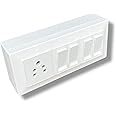 6 Gang Modular Switch Board Silver Finish 10A 4 Flat Switches 10A Sockets Wall Mount Electrical Outlet