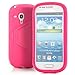 Produktbild Saxonia Samsung Galaxy S3 Mini Hülle Silikon Case Schutzhülle Silikon Touch View Cover mit Fenster Pink
