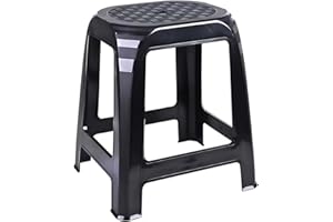 AC-DÉCO Import Distribution Fornord Large Black Plastic Step Stool Indoor Outdoor
