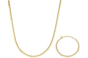 LUUK LIFESTYLE Collane, bracciali e set di gioielli in acciaio inossidabile, design moderno, gioielli per lei, accessori moda per donna e ragazza, stile chic ed elegante, colori oro, argento e rosa